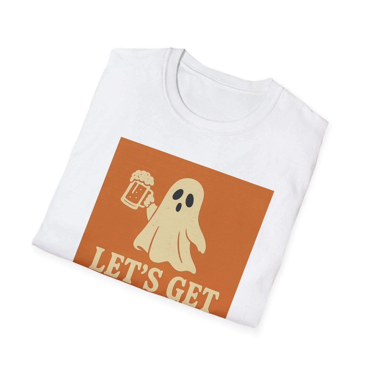 Halloween Ghost-Themed T-Shirt, Let's Get Sheet-Faced Shirt for Parties, Fun Gift for Halloween, Unisex Graphic Tee