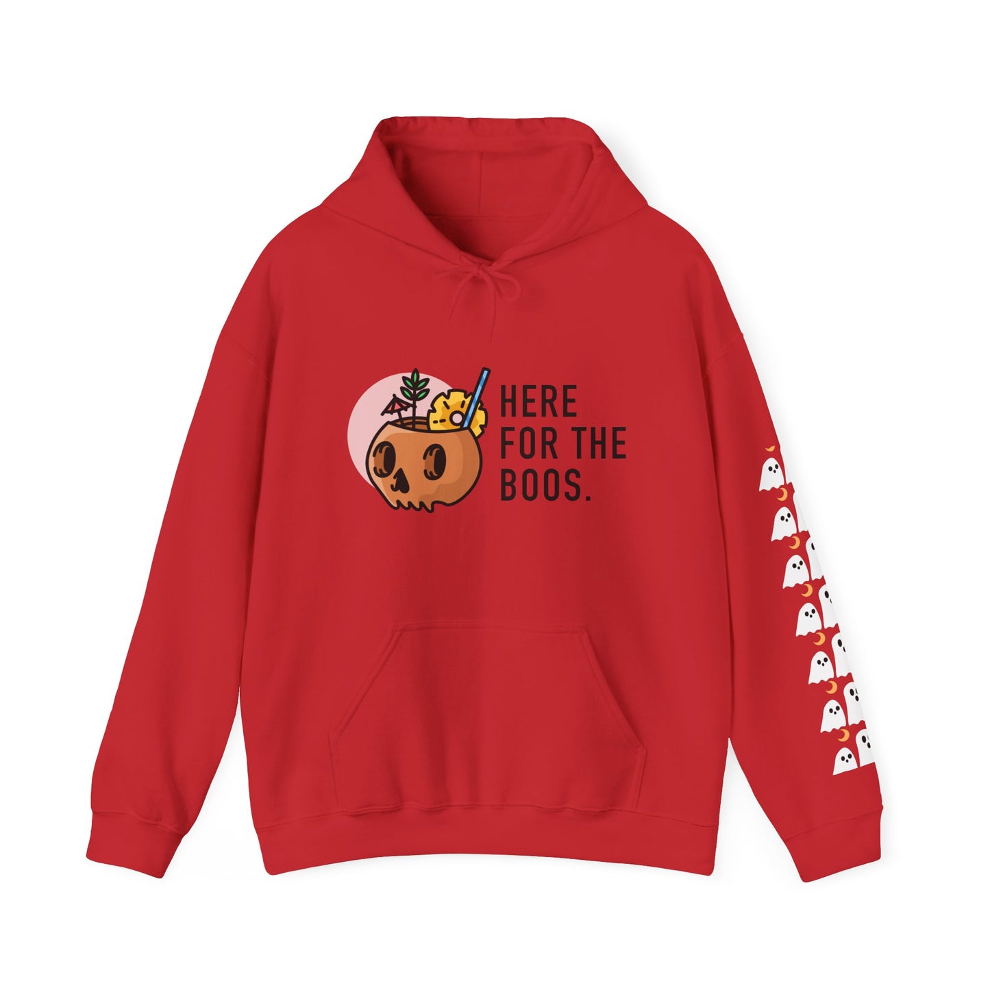 Halloween Themed Hooded Sweatshirt - Here for the Boos, Unisex Cozy Hoodie, Fall Fashion, Spooky Season Apparel, Perfect for Halloween [...]
