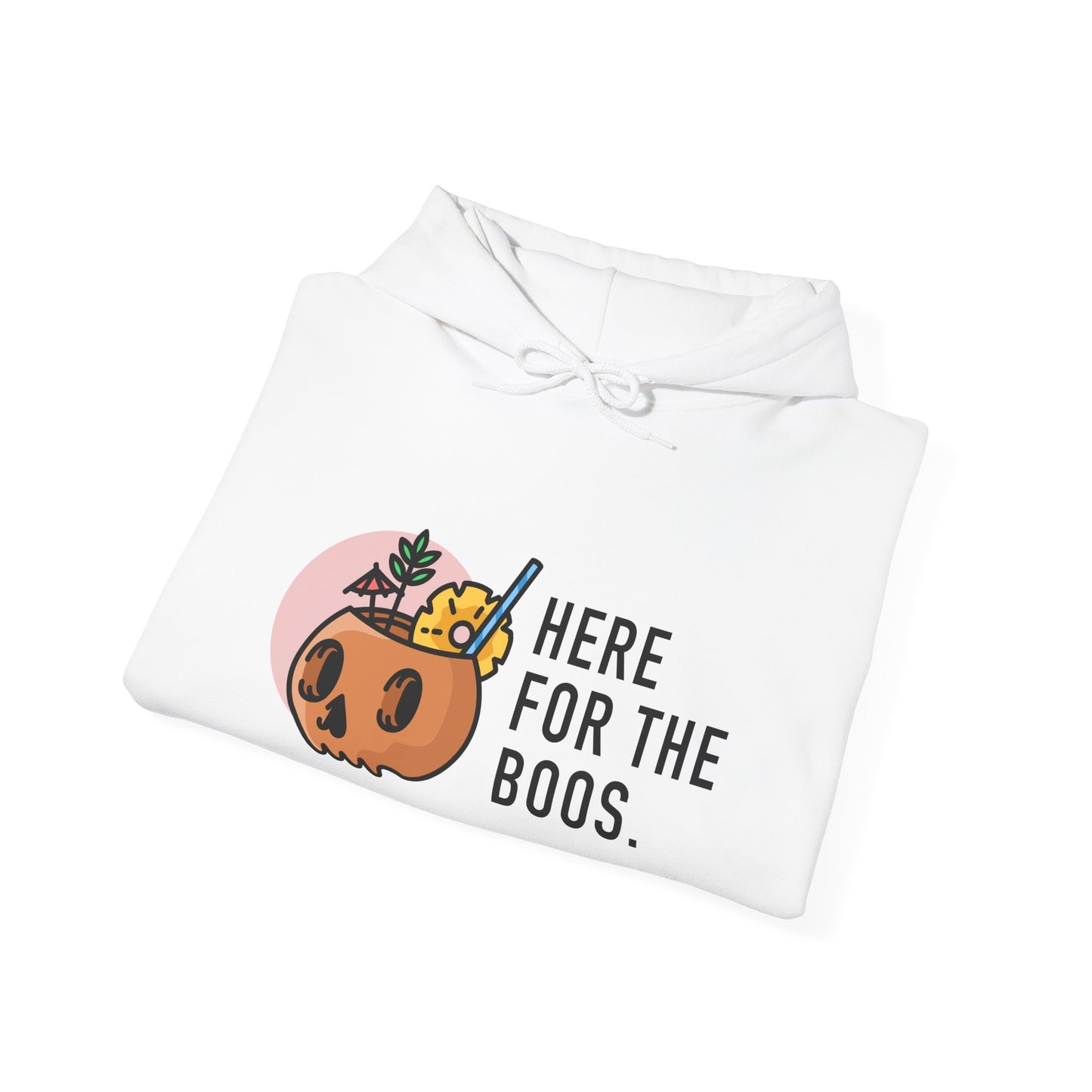 Halloween Themed Hooded Sweatshirt - Here for the Boos, Unisex Cozy Hoodie, Fall Fashion, Spooky Season Apparel, Perfect for Halloween [...]