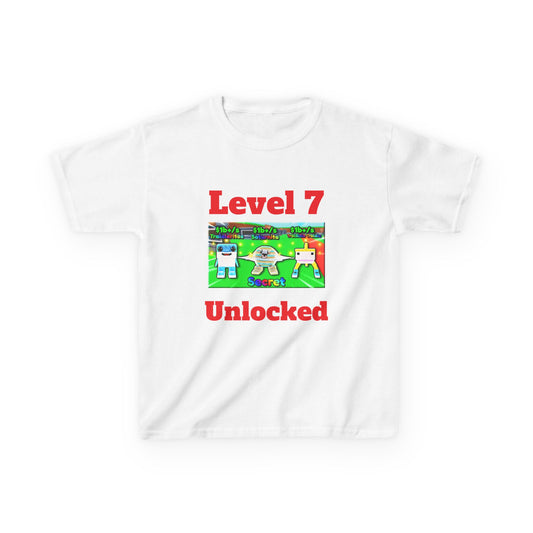 Kids Level 7 Unlocked Tee, Birthday Gift, Video Game Shirt, Fun Kids T-Shirt, Gaming Apparel, Kids Casual Wear